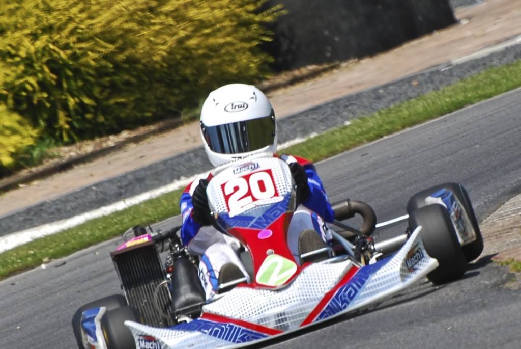 Photo of Damani Marcano driving his 2013 Mach1 Kart for MLC Motorsport